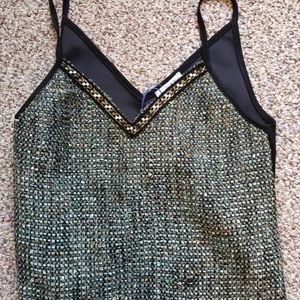 Zara tweed green crop top